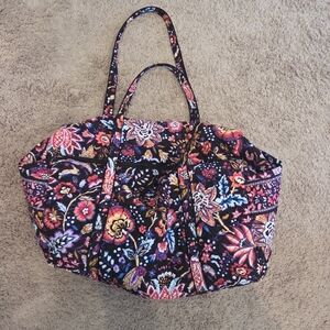 Vera Bradley Floral Travel Bag - Black, Pink, Purple